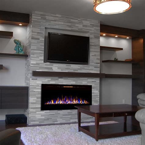 Dimplex wall mount electric fireplace dwf1204ma. Regal Flame 50'' Fusion Pebble Wall Mounted Fireplace