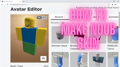 How To Make A Noob Skin In Roblox Youtube