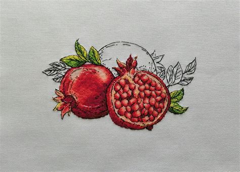 Pomegranate Cross Stitch Pattern Instant Download Pdf Red Etsy