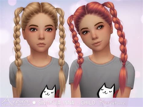 Aveira Sims 4 Sintiklia`s Inna Hair Retextured For Girls Sims 4