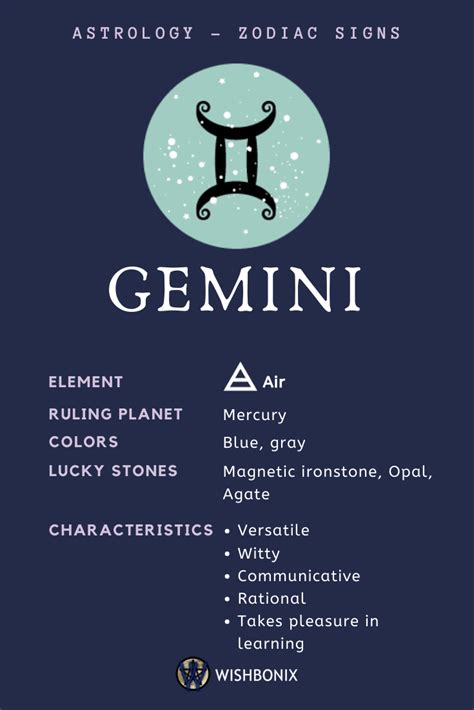 Gemini Zodiac Sign The Properties And Characteristics Of The Gemini