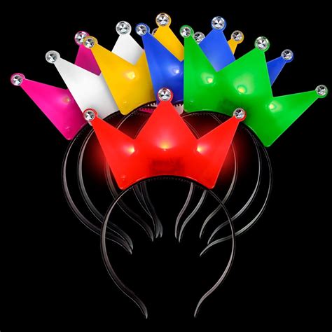 Toner Depot Led Flashing Crown Headband Light Up Birthday Tiaras