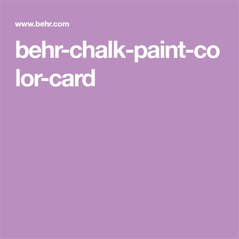 Upload your photo and try on paint colors. behr-chalk-paint-color-card in 2020 | Chalk paint colors, Color card, Chalk paint