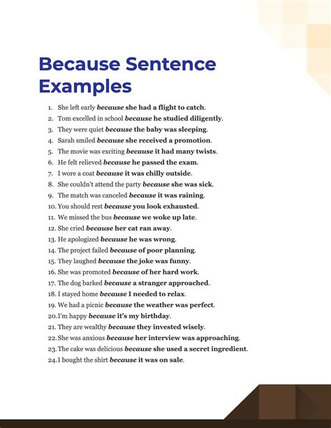 Because Sentence 99 Examples Pdf Tips