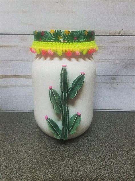 Cactus Party Cactus Mason Jar Festive Cactus Centerpiece 🌵 Cactus
