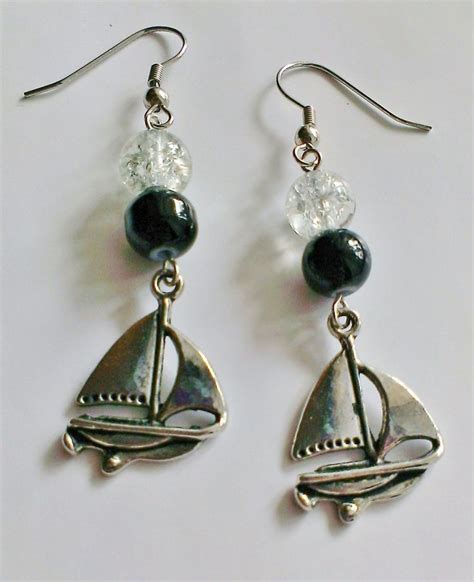 Boat Earrings Beaded Earrings Charm Earrings Sailboat Etsy Sassy