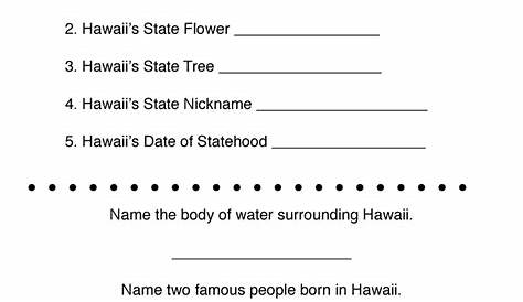 hawaii worksheets