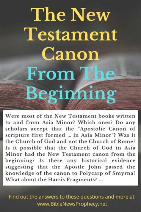 The New Testament Canon From The Beginning — Bible News Prophecy Radio
