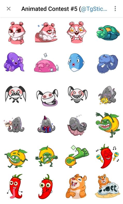 telegram animated sticker contest pack 5 stickers animation stickers packs