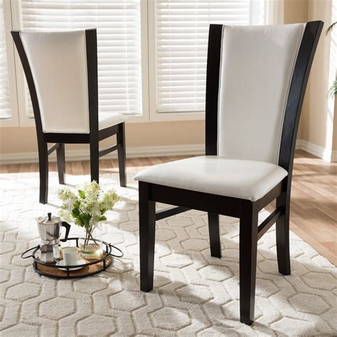 Shop for set of 4 dining chairs in dining chairs. Baxton Studio Contemporary White Faux Leather Dining Chair ...