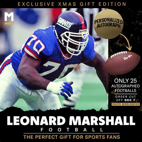 Limited Edition Leonard Marshall Autographed Football Millions