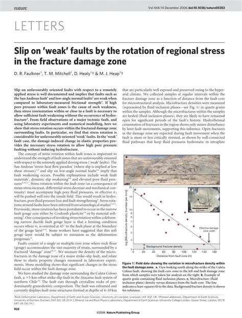 Pdf Slip On Weak Fault By The Rotation Of Regional Stress In The