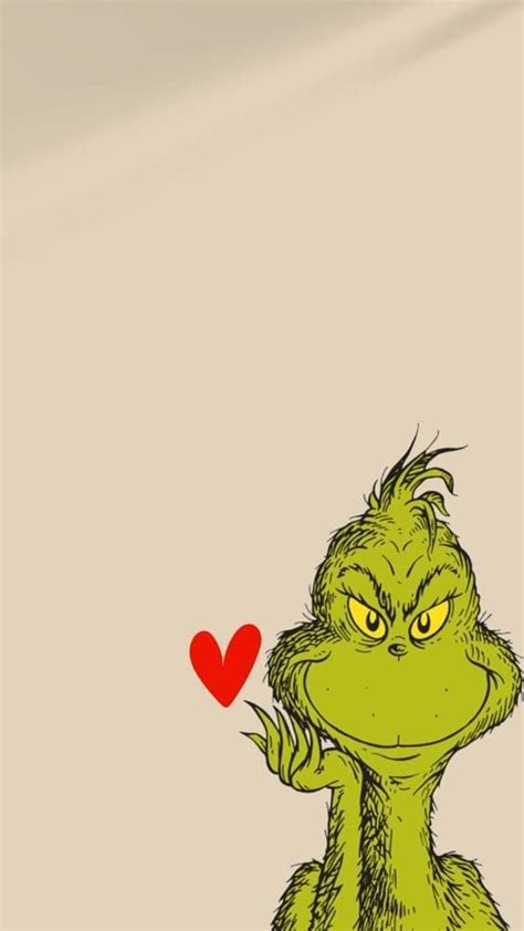Grinch Wallpaper With A Heart Christmas Wallpaper Iphone Cute