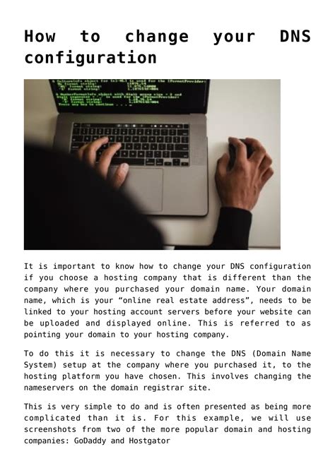Website Hosting Tutorial How To Change Your DNS Configuration By D A Penta Issuu