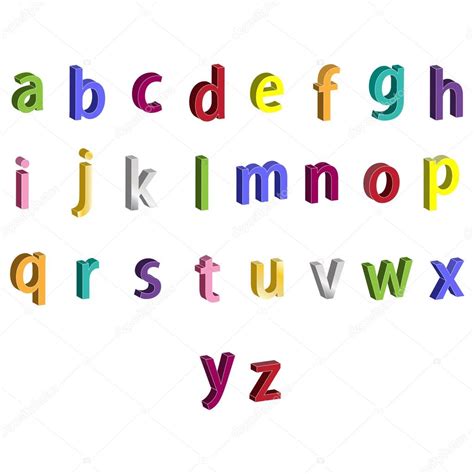 Small Colorful Alphabet 3d Letters — Stock Vector © Vectorjade 20978439