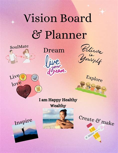 Vision Board And Manifestationpersonal Planner Kit Printable Vision