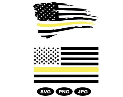 Thin Gold Line 911 Dispatcher Flag Svg Dispatcher File Etsy