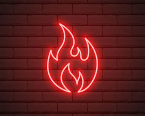 Neon Fire Icon Elements In Neon Style Icons Simple Neon Flame Icon For Websites Web Design