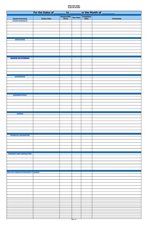 Action Item Template Excel Free