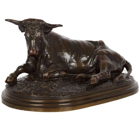 French Bronze Sculpture Of Resting Bull By Rosa Bonheur Chairish