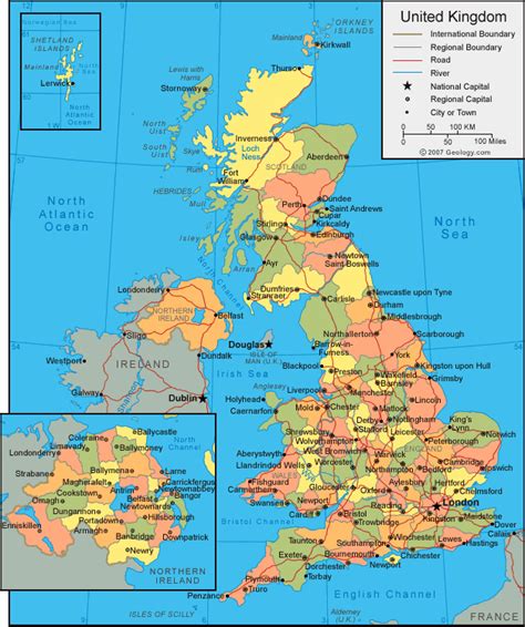 Mapa Politico De Reino Unido