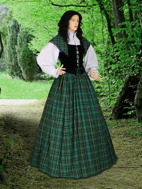 Traditional Scottish Tartan Dress Ensemble No 1 Green 15900 Usd
