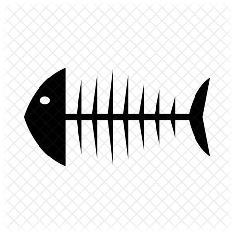 Fish Skeleton Icon Download In Glyph Style