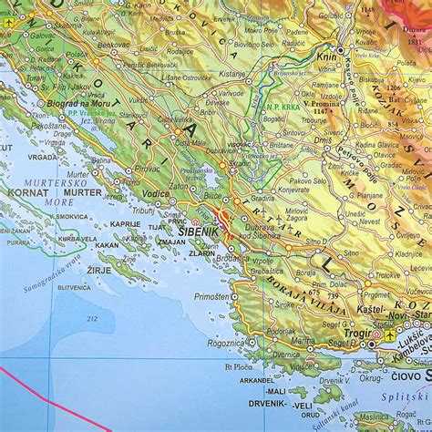 Geografska Karta Republika Hrvatska 182×163 Cm Fizička Gd Dizajn
