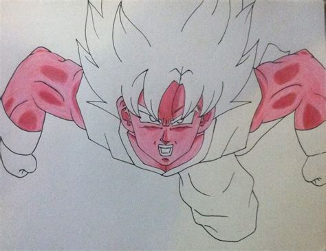 Drawing Of Goku Ssb Kaioken X10 Dragonballz Amino