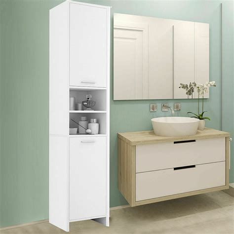 The charm they brought to a bath. Modern Bathroom Cupboard Tall Cabinet Furniture Large ...