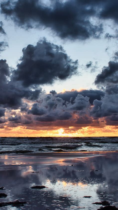 Cloud Horizon Ocean During Sunrise 4k Hd Nature Wallpapers