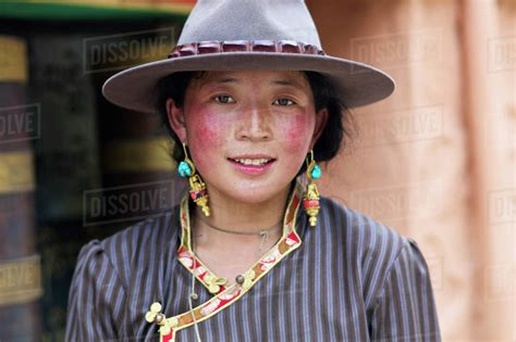 Portrait Of A Young Tibetan Woman Dege Sichuan China