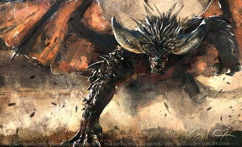 Take up arms and bring him down in the monster hunter: Nergigante by Aeflus on DeviantArt