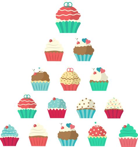 Cupcake Pyramid Wall Decal Tenstickers