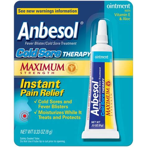 Anbesol Cold Sore And Fever Blister Treatment 033 Oz Instacart