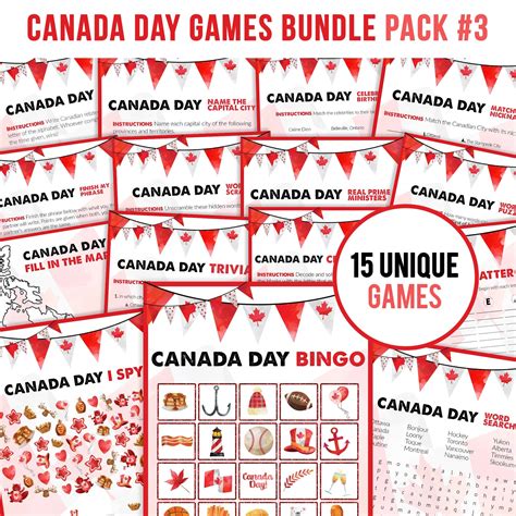 Canada Day Games Bundle Printable Games For Kids And For Etsy Uk