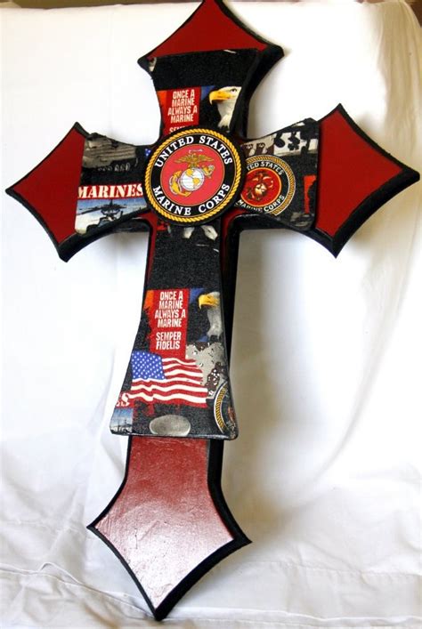 Marine Corps Cross By Melody Pelham Dvorak Finished Crosses