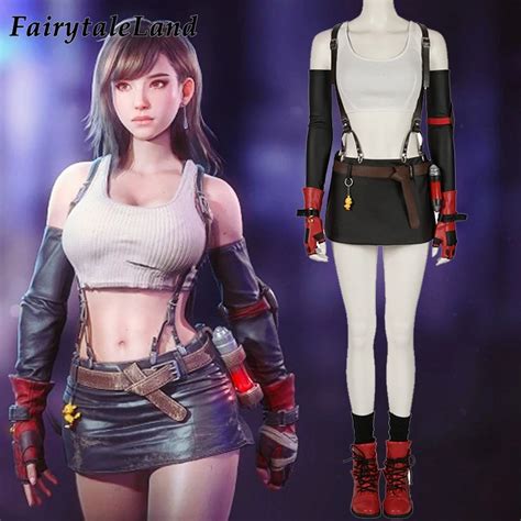 Final Fantasy Vii Remake Tifa Lockhart Cosplay Costume Halloween Adult Women Sexy Costumes Tifa