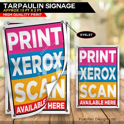 2pcs Print Xerox Scan Tarpaulin Signage Print Xerox Scan Signage