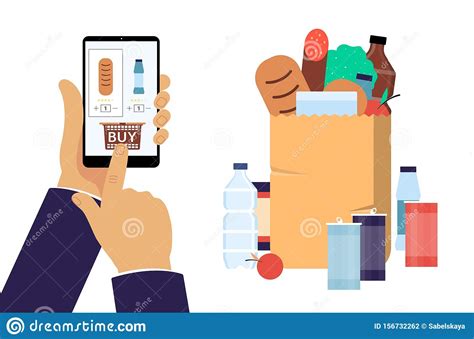 Everything you love about shopping is here. Hand Holding Smartphone With Shopping App Flat Vector ...