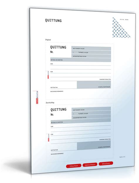Anleitung zum ausfüllen & umwandlung von word & excel in eine rechnungsvorlage pdf. Quittung: Editierbares Muster als PDF zum Download