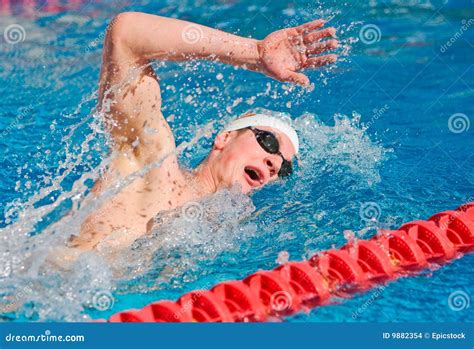 Swimmer Swimming Laps Stock Photo Image Of Motion Freestyle 9882354