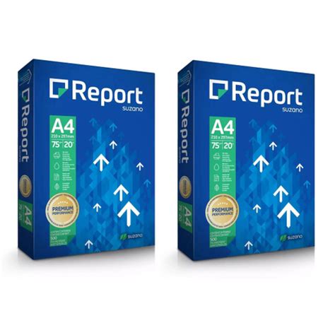 papel sulfite a4 report premium duas caixas com 500 folhas no shoptime