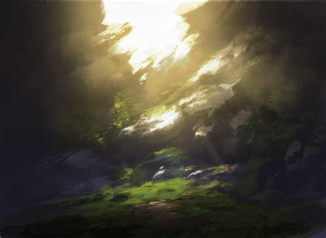 Abstract Painting Blurred Fantasy Art Landscape Sunlight Hd