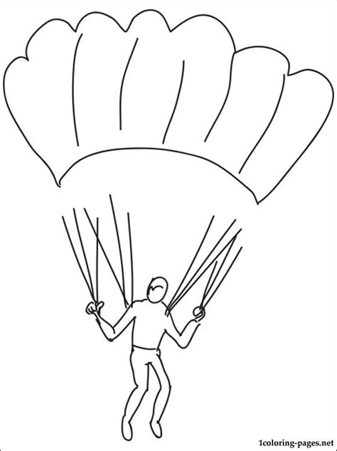 Parachute Coloring Page Template Sketch Coloring Page