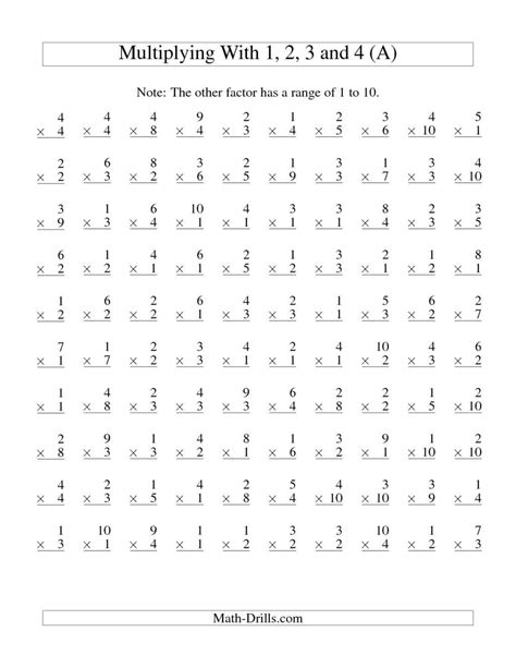3rd Grade Math Multiplication Timed Test Free Printable