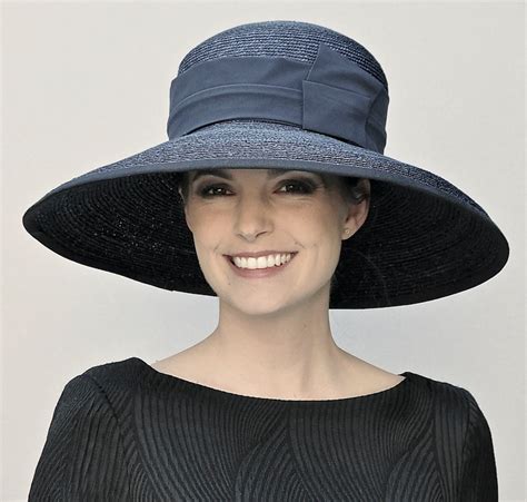 Womens Black Hat Wide Brim Hat Audrey Hepburn Hat Etsy