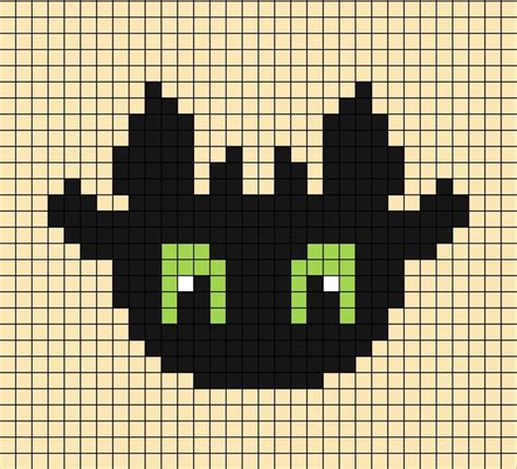 Toothless Face Pixel Art Animales Punto De Cruz Dibujos En