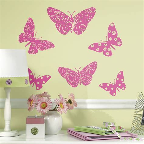 Flocked Butterfly Peel And Stick Giant Wall Decals