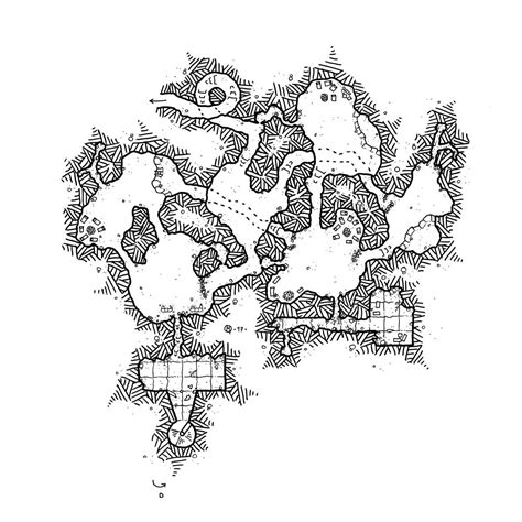Goblins were a race of small and numerous goblinoids common throughout toril, often living in underground caverns near the surface known as lairs. Entrance for the Modular Dungeon-1 | Donjons et dragons, Cartographie, Cartes